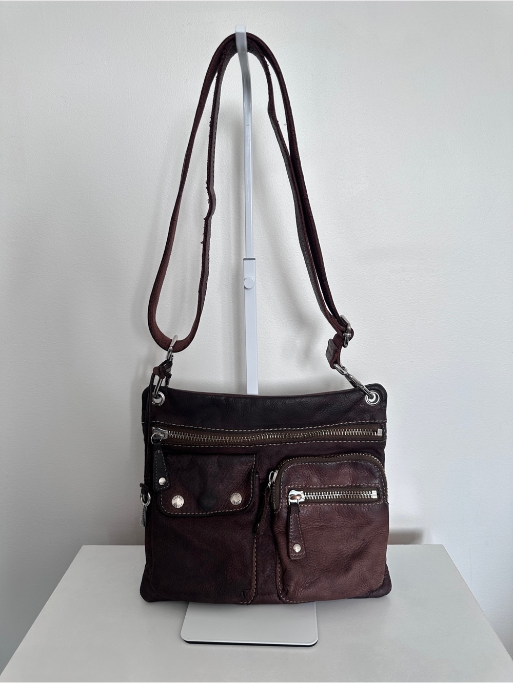 Fossil Brown Leather Sutter Crossbody Bag